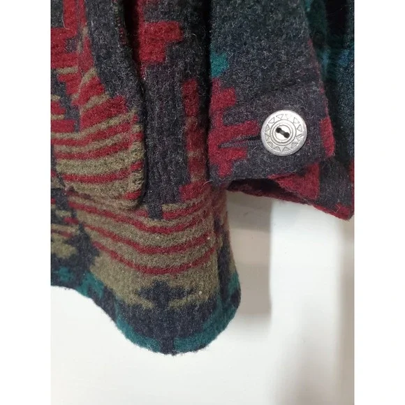 VRTG Woolrich Mens L Southwestern‎ Aztec Print Wool Jacket Made in USA Barn Coat - Picture 9 of 12
